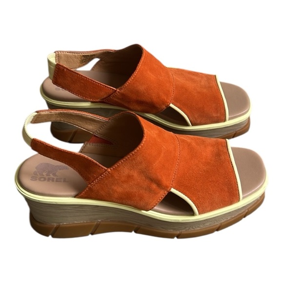 Sorel Joanie III Desert Sun Suede Wedge Platform Comfort Sling Back Sandals - Picture 17 of 17